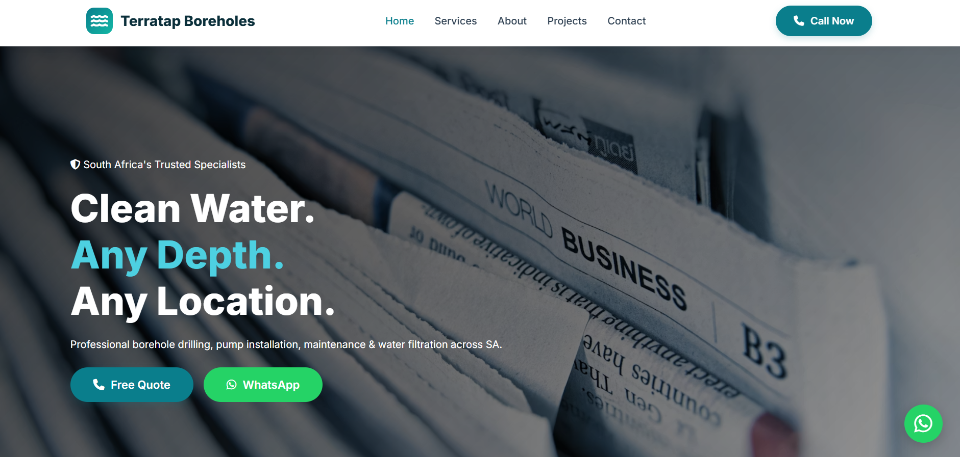 TerraTap Boreholes Website Preview